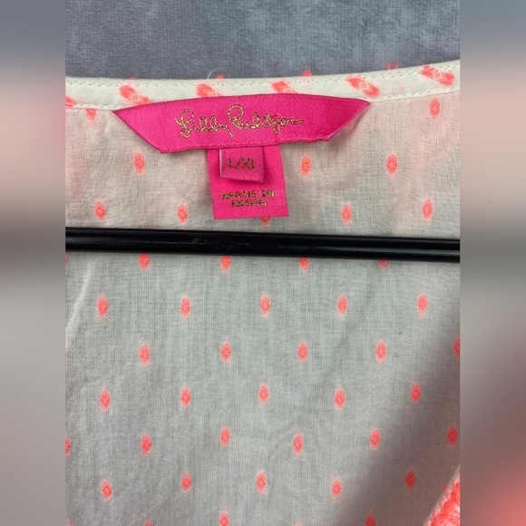 Lilly Pulitzer Kipper Cover-up Tunic Dress Tangelo neon clip Women's L/XL - Picture 8 of 12